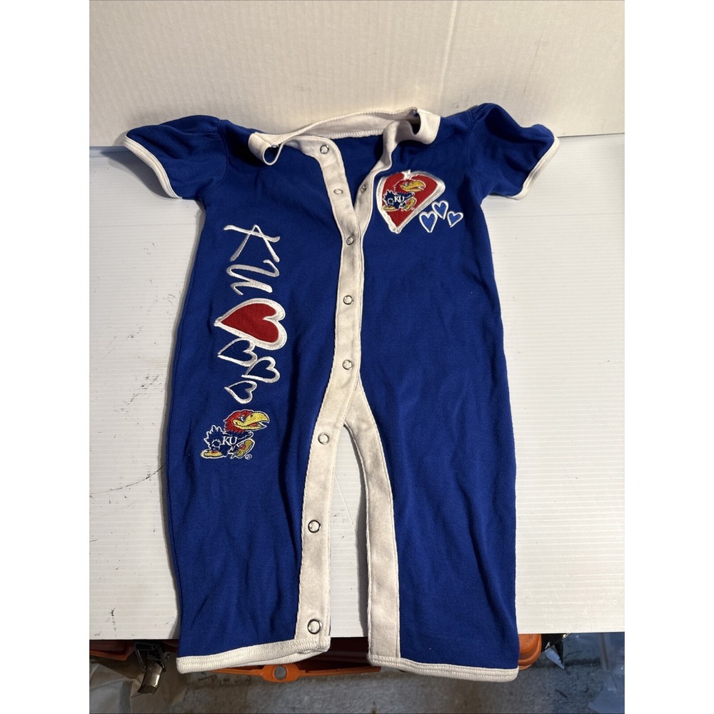 I Love Kansas‎ Jayhawks Infant (3/6M) Romper Bodysuit Basketball